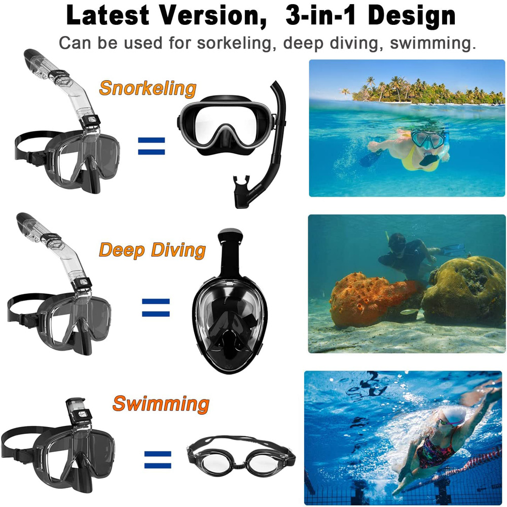 Diving Masks Foldable Anti-Fog - Snorkel Mask Full Face ulasan dan harga