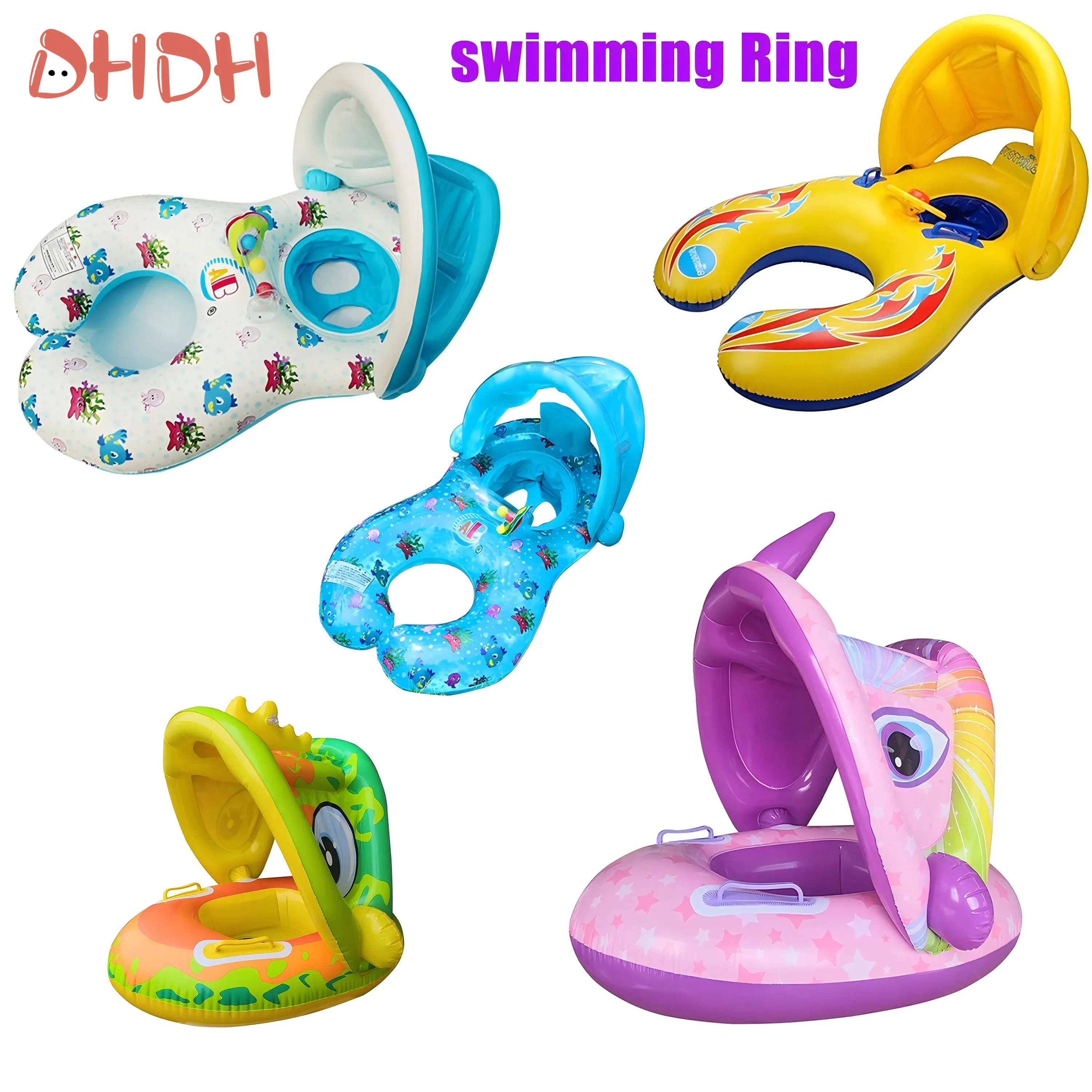 Baby Swimming Float with Sunsh - Pool Float Ring Inflatable ulasan dan harga