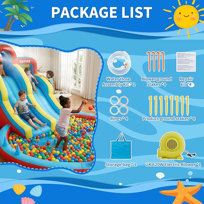 All-Season 8-in-1 Inflatable W - Water Slide Inflatable ulasan dan harga
