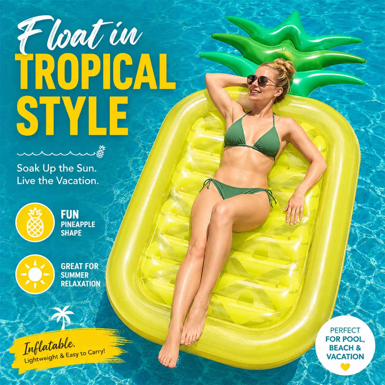 Inflatable Pool Float, Inflata - Pool Lounger Inflatable ulasan dan harga