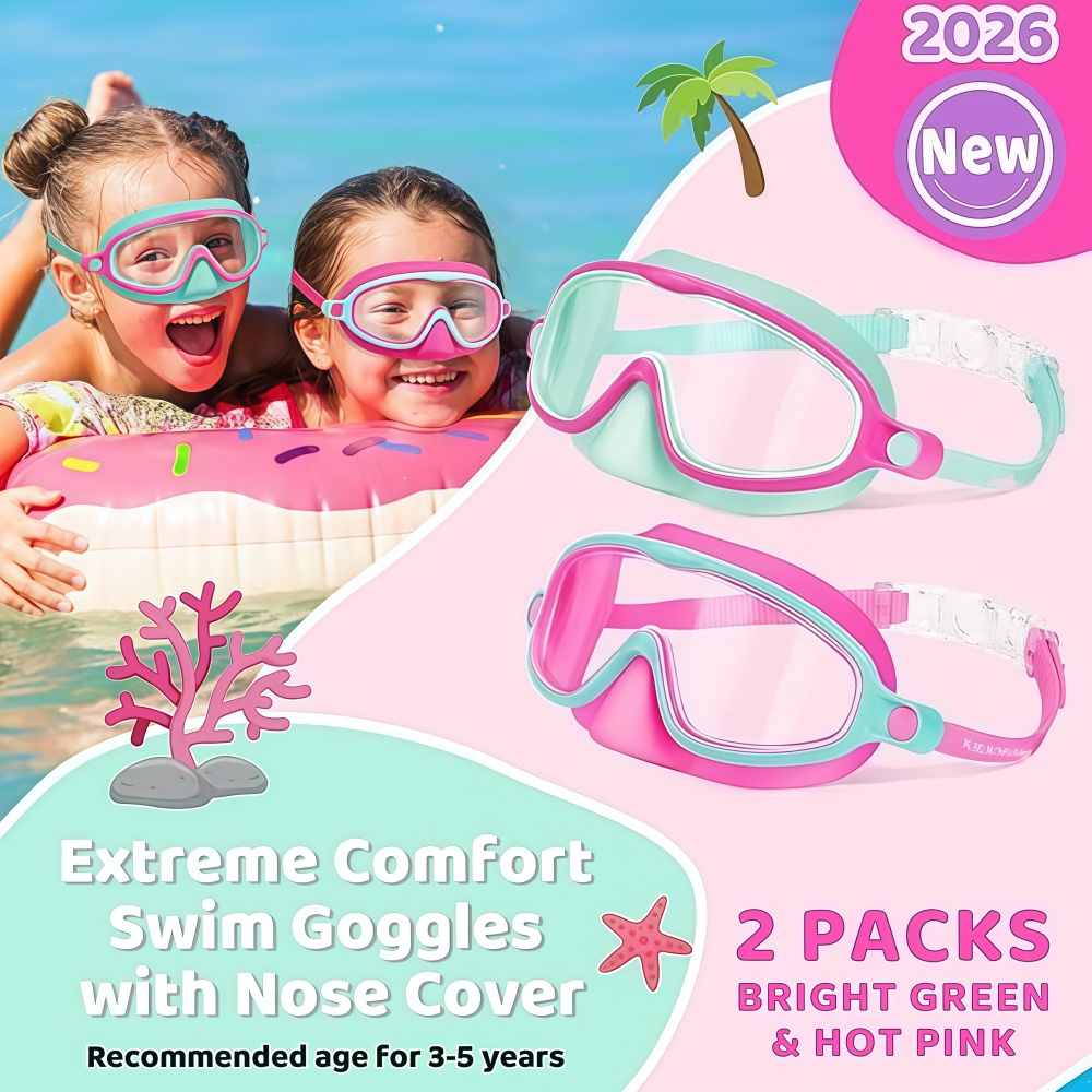 Kids Swim Goggles with Nose Co - Swim Goggles Anti Fog Uv ulasan dan harga