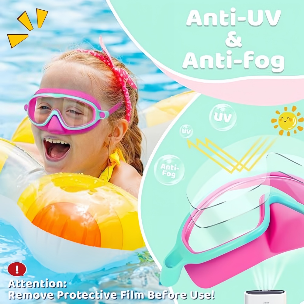 Kids Swim Goggles with Nose Co - Swim Goggles Anti Fog Uv ulasan dan harga