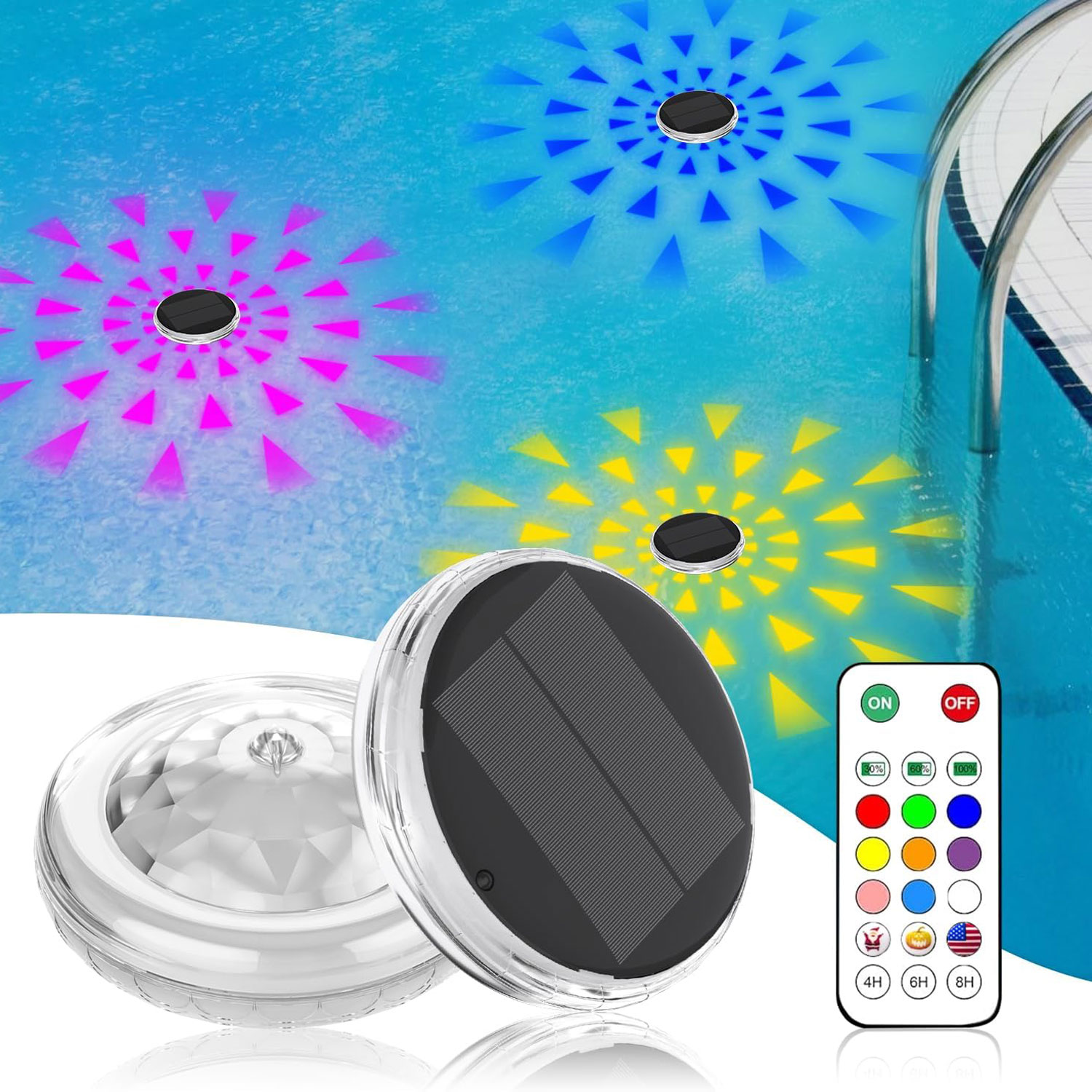 Pool Lights,Solar Rechargeable - Pool Light Solar Rechargeable ulasan dan harga
