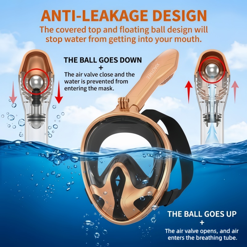 XIAOTREE Full Face Snorkel Mas - Snorkel Mask Full Face ulasan dan harga
